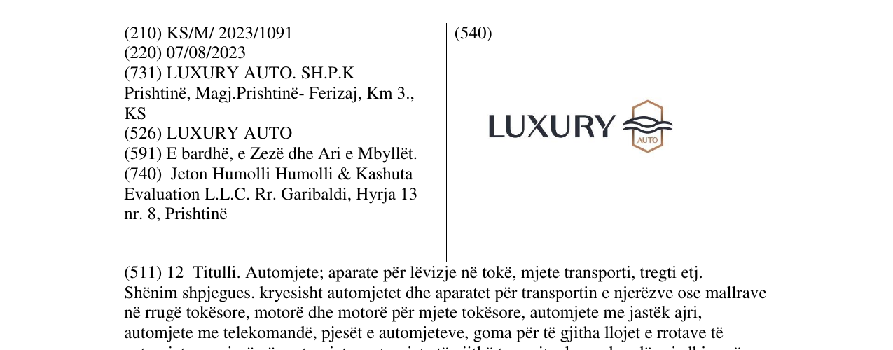Zëri i markës LUXURY në buletin
