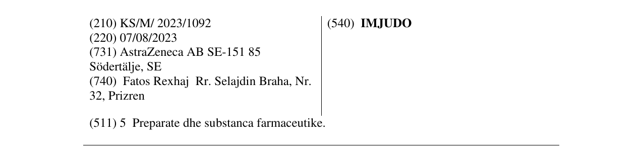 Zëri i markës IMJUDO në buletin
