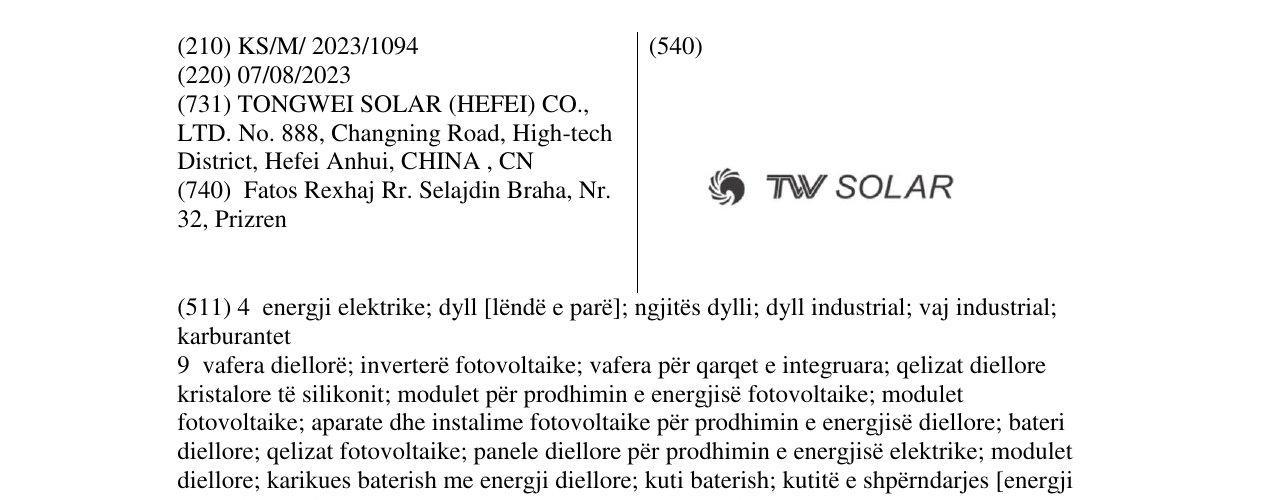 Zëri i markës TW SOLAR në buletin