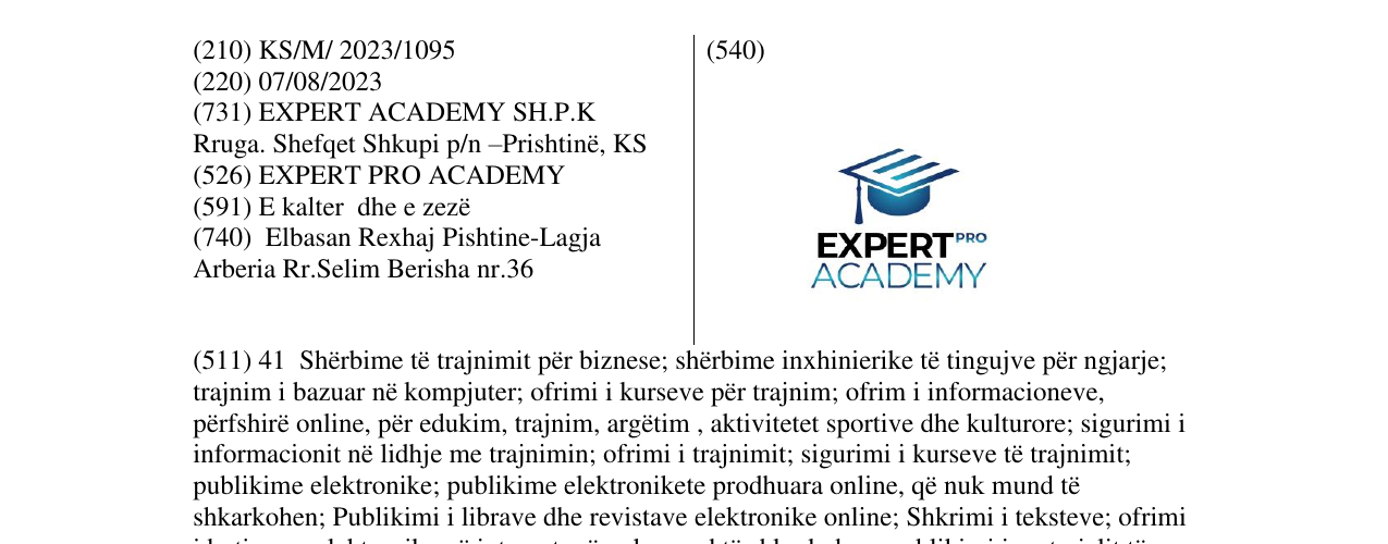 Zëri i markës EXPERT PRO ACADEMY në buletin