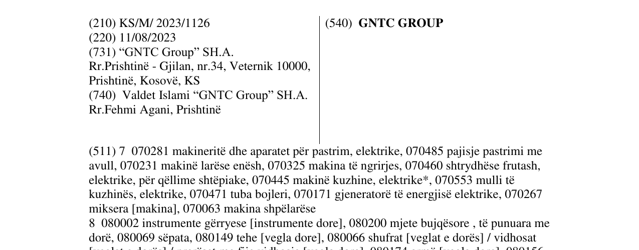 Zëri i markës GNTC GROUP në buletin