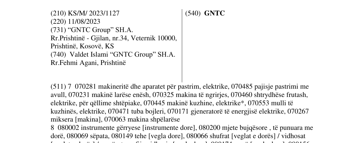 Zëri i markës GNTC në buletin