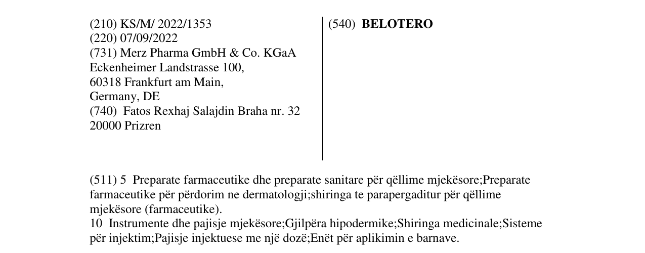 Zëri i markës BELOTERO në buletin