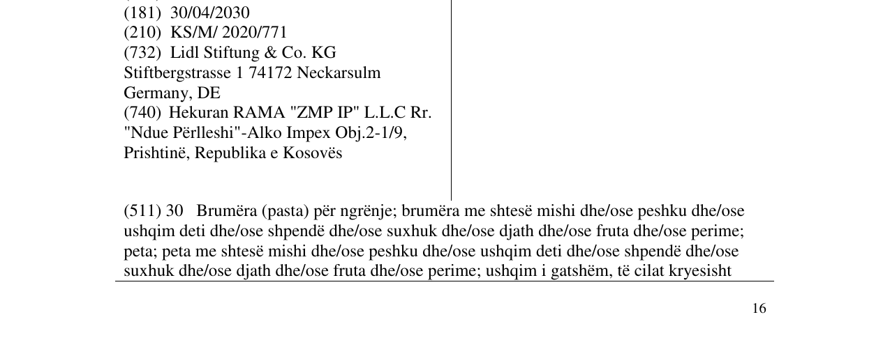 Zëri i markës Combino në buletin