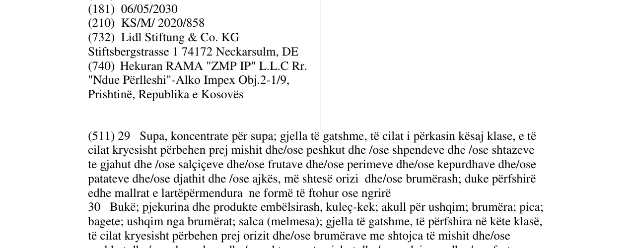 Zëri i markës Trattoria Alfredo në buletin