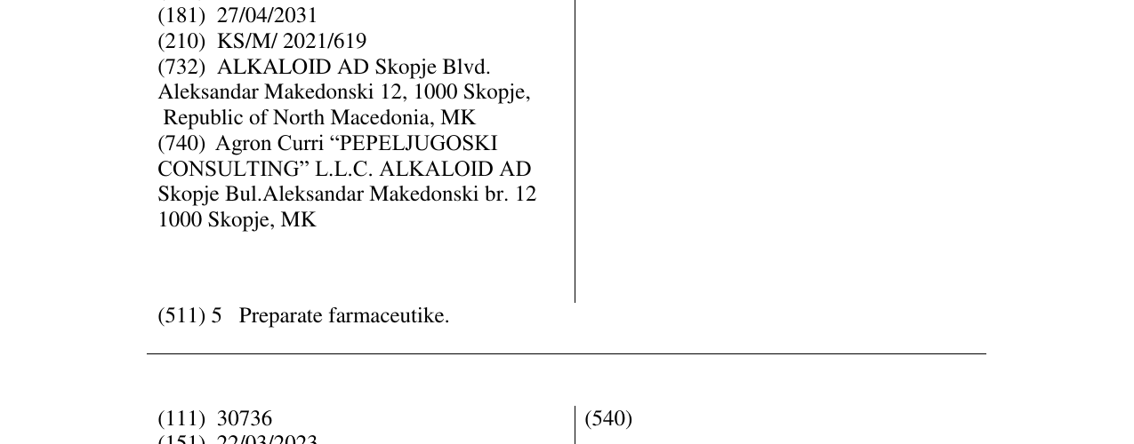 Zëri i markës ZANFEXA në buletin
