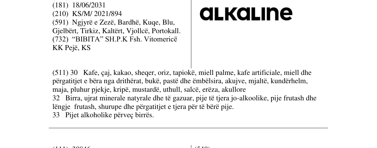 Zëri i markës alkaline në buletin