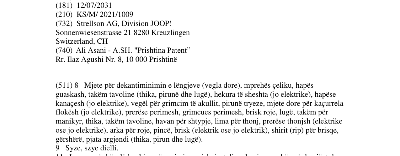 Zëri i markës JOOP! në buletin