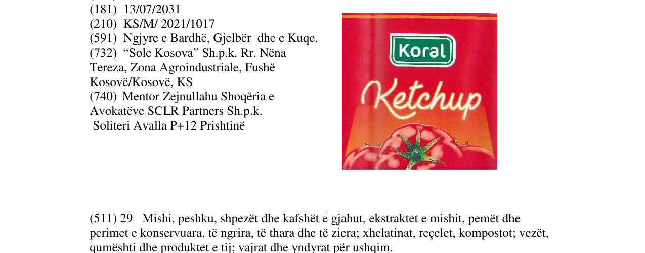 Zëri i markës KORAL në buletin