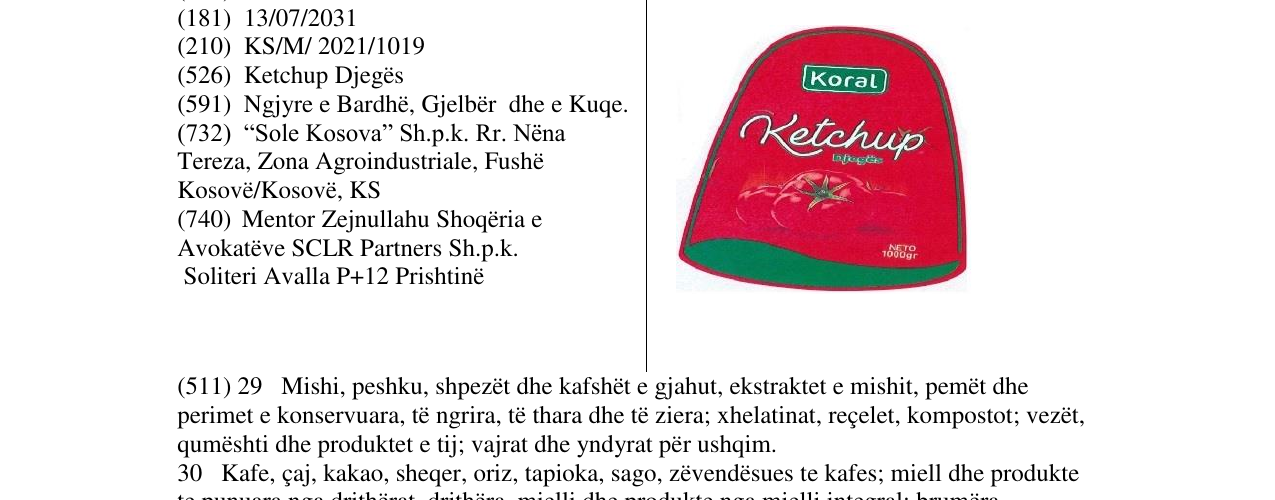 Zëri i markës KORAL në buletin