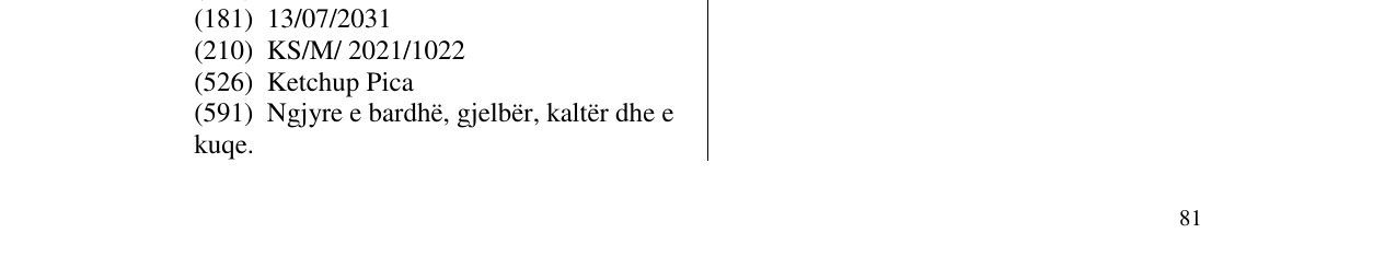 Zëri i markës KORAL në buletin
