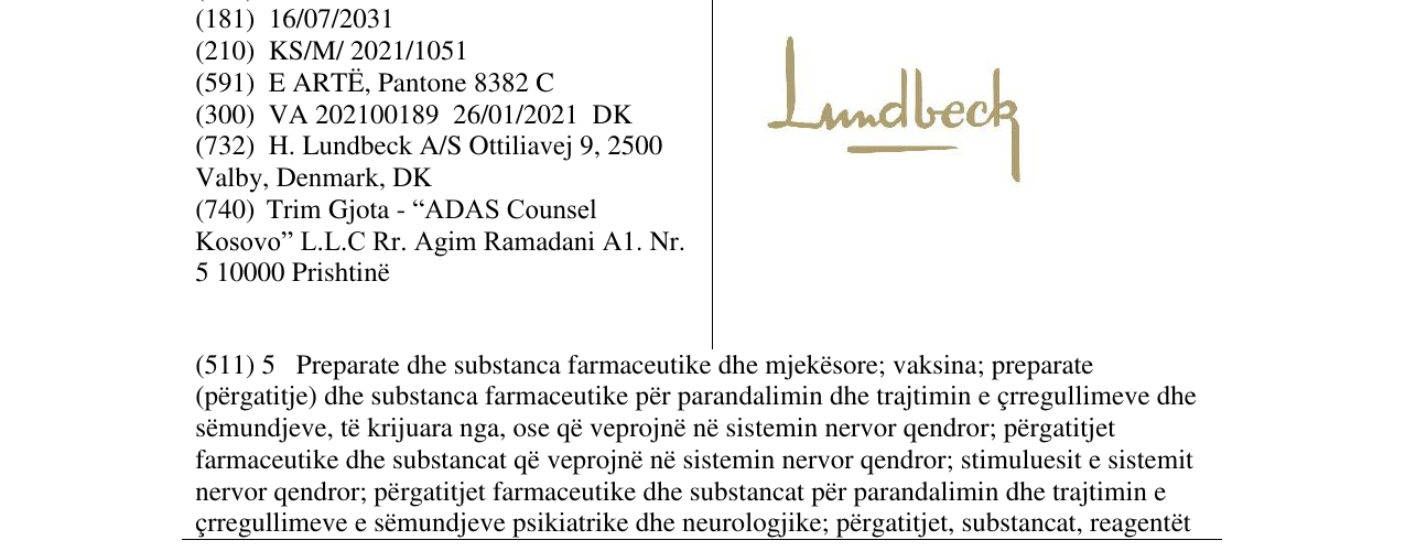 Zëri i markës LUNDBECK në buletin