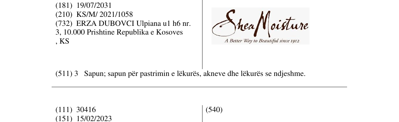 Zëri i markës SHEA MOISTURE në buletin