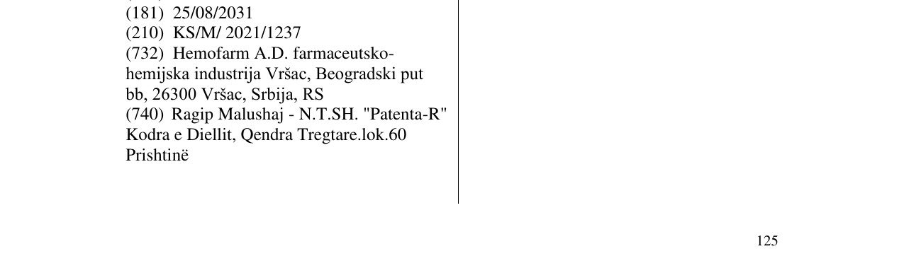 Zëri i markës ARKINAZA në buletin