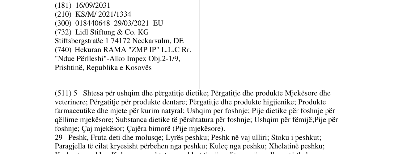 Zëri i markës Alma Latina në buletin