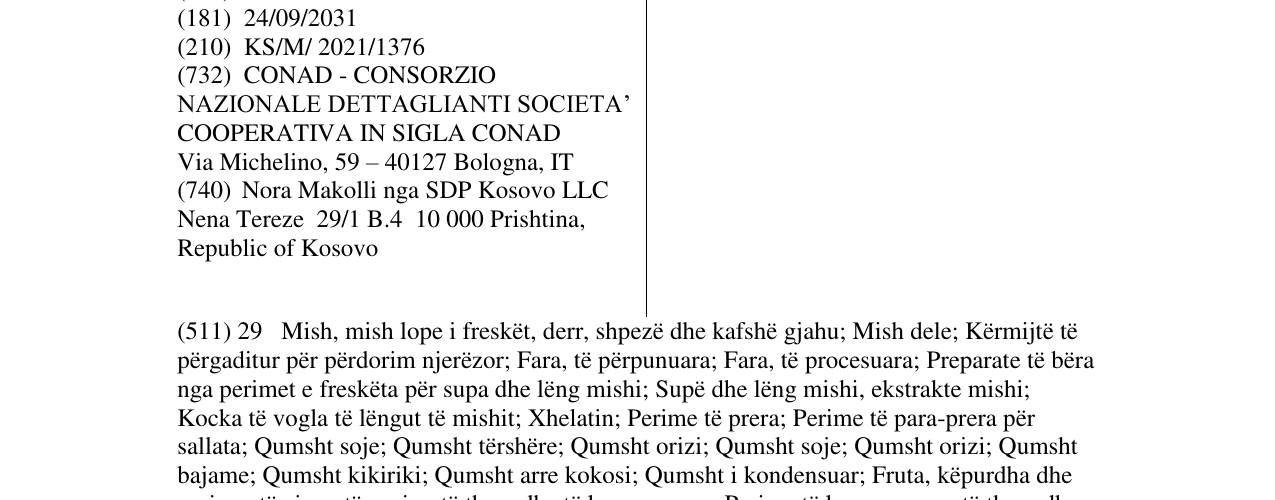 Zëri i markës SOTTO CASA në buletin