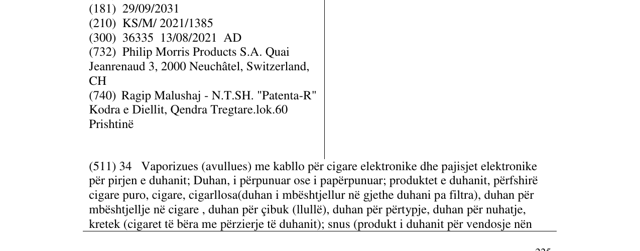Zëri i markës AMARELO FUSE në buletin
