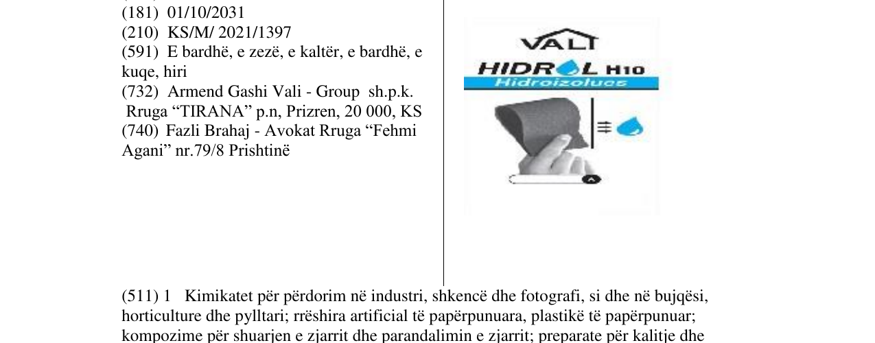 Zëri i markës Markë figurative në buletin