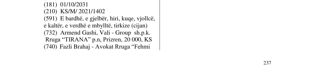 Zëri i markës Markë figurative në buletin