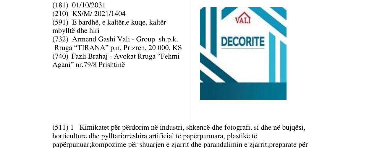 Zëri i markës Markë figurative në buletin
