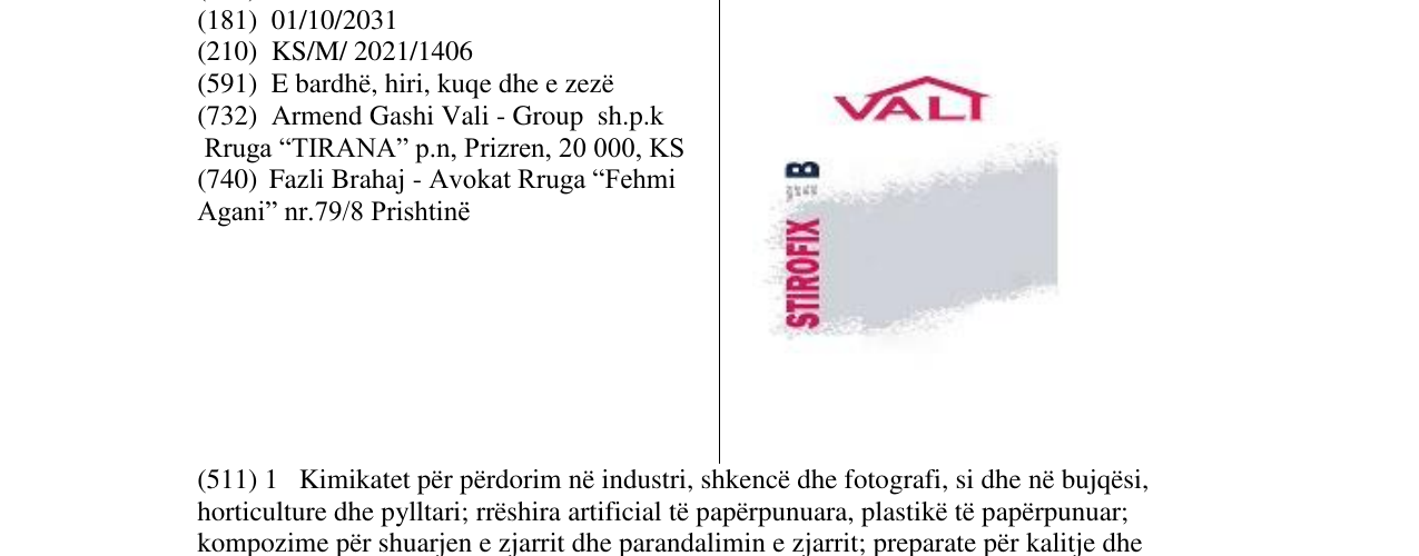 Zëri i markës Markë figurative në buletin