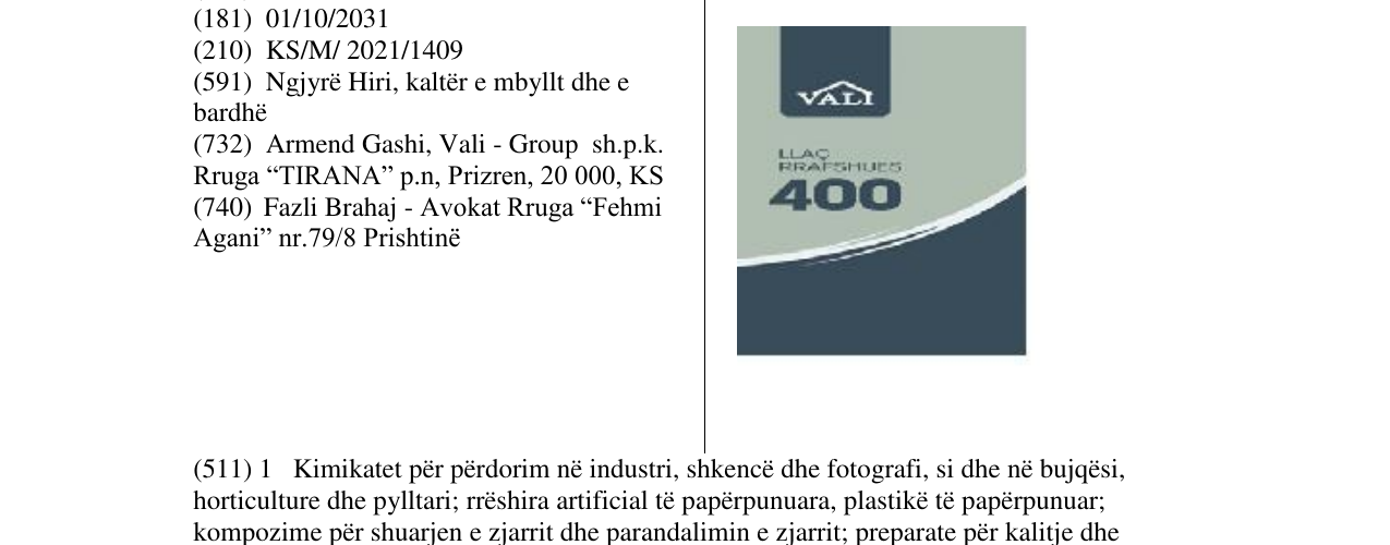 Zëri i markës Markë figurative në buletin