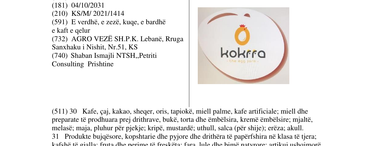 Zëri i markës Markë figurative në buletin