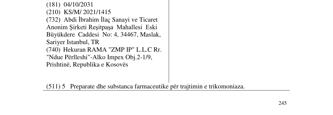 Zëri i markës ORNISID në buletin