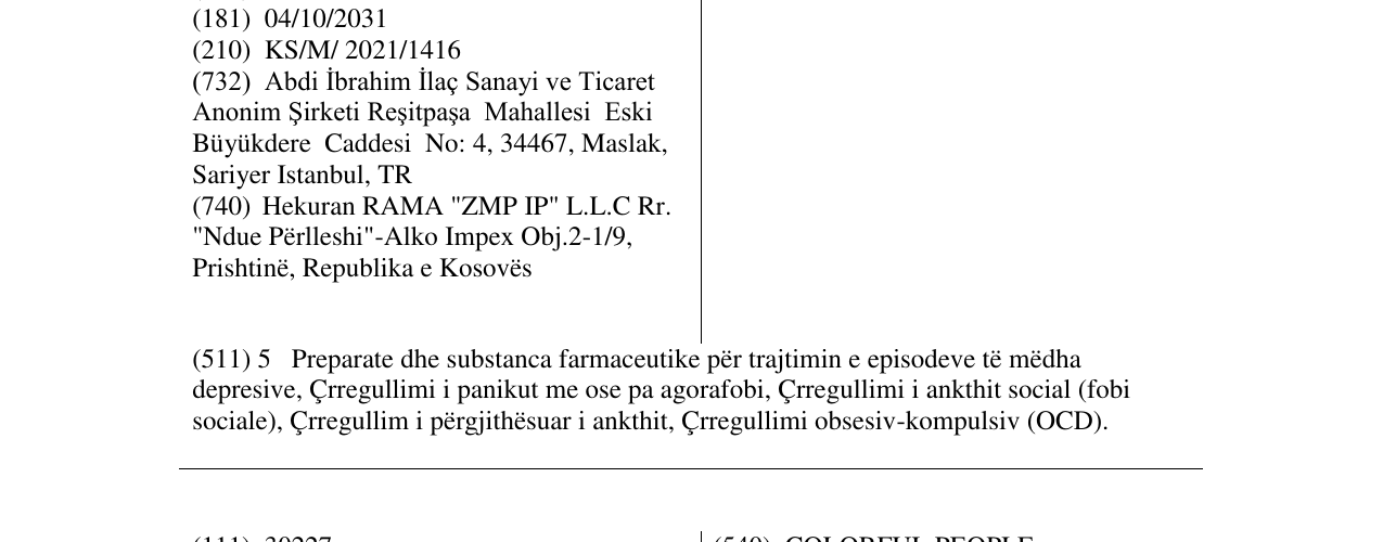 The entry of the trademark CITOLES in the bulletin