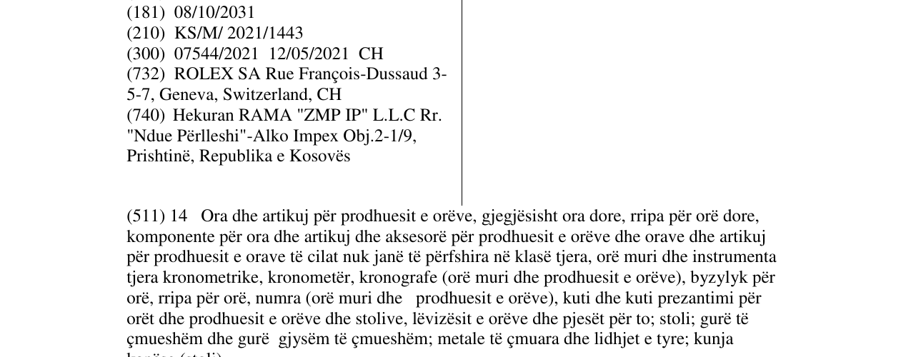 Zëri i markës MASTER DATEJUST në buletin