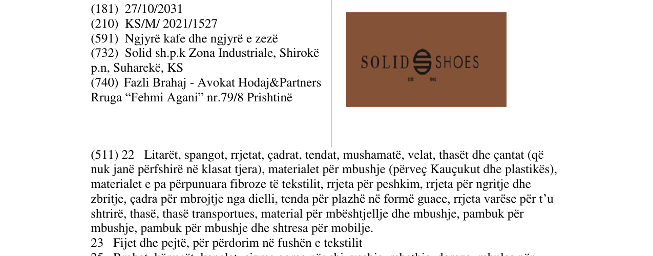 Zëri i markës solid shoes në buletin