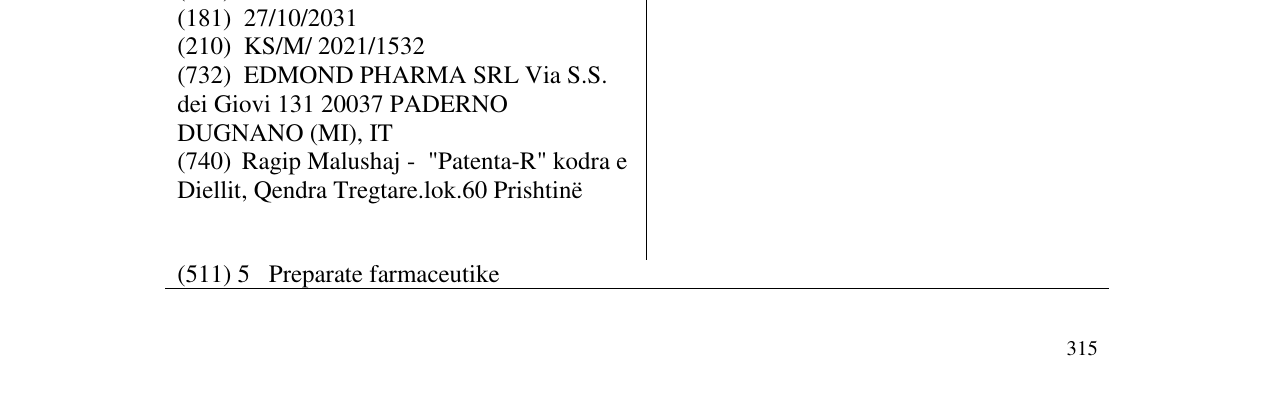 Zëri i markës ERDOTIN në buletin