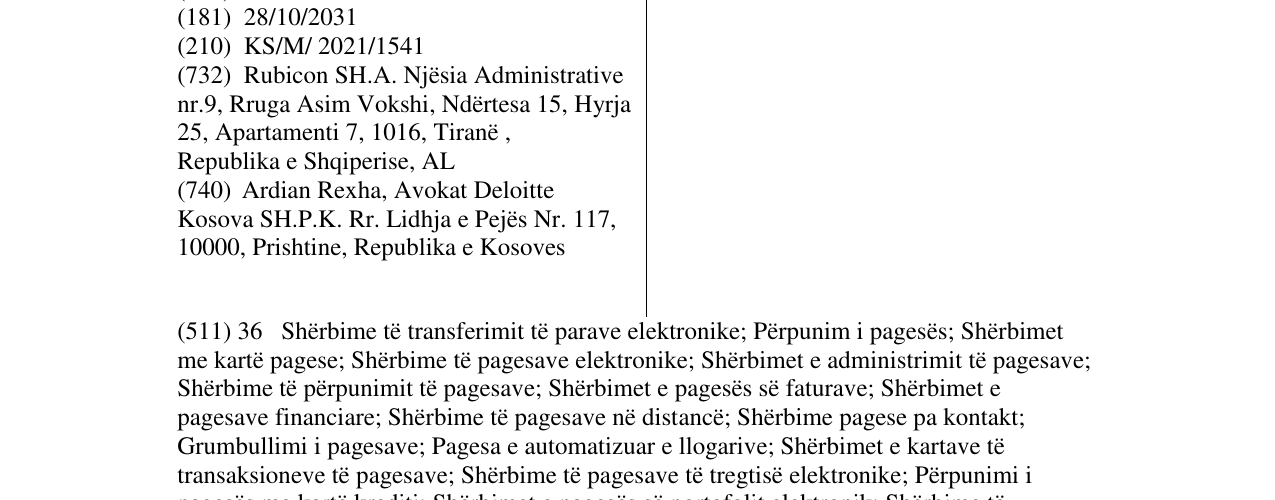 Zëri i markës Pago në buletin