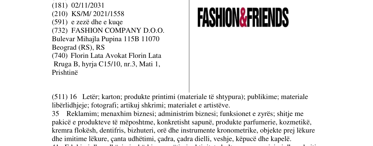 Zëri i markës Markë figurative në buletin