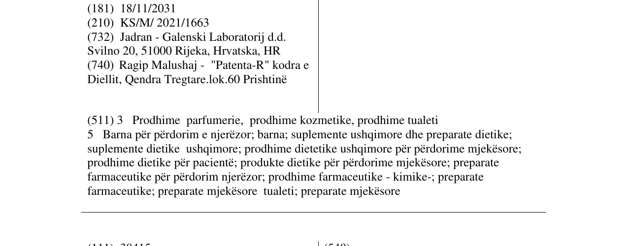 Zëri i markës 100% PURE ADRIATIC SEA në buletin