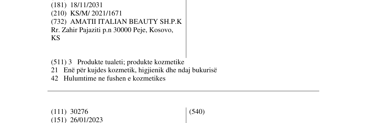 Zëri i markës AMATII në buletin