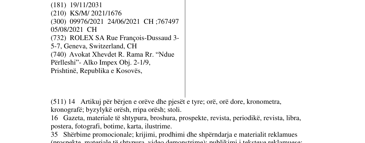 Zëri i markës PERPETUAL në buletin