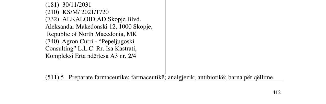 Zëri i markës BLORMINA në buletin