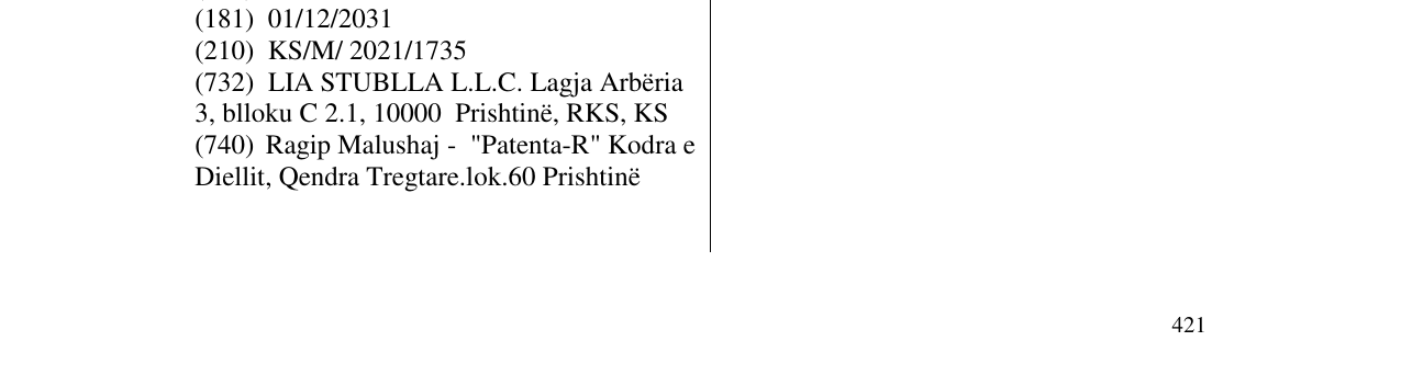 Zëri i markës LIA STUBLLA në buletin