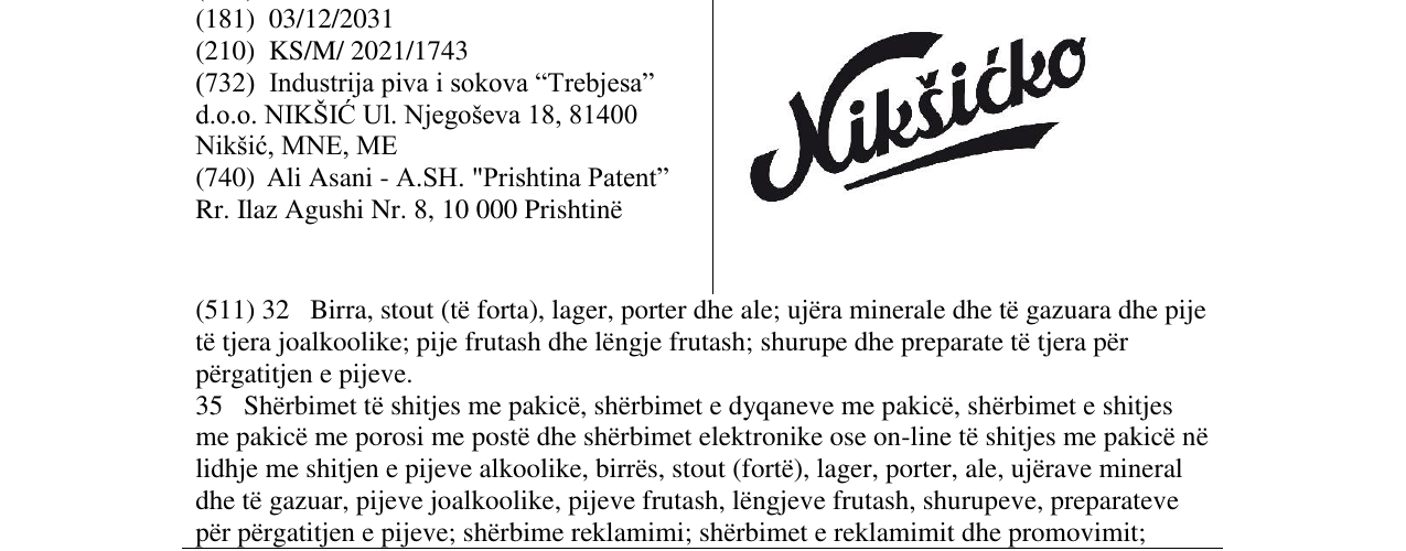 Zëri i markës Markë figurative në buletin
