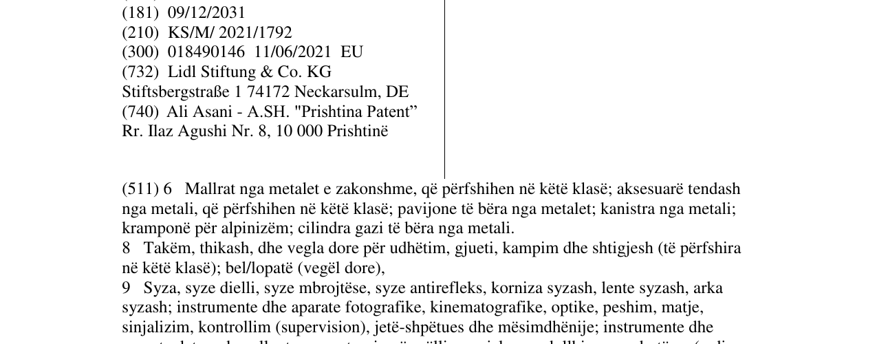 Zëri i markës Rocktrail në buletin