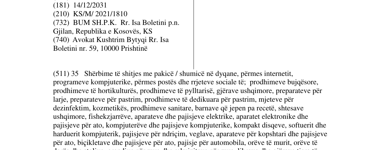 Zëri i markës BUM në buletin