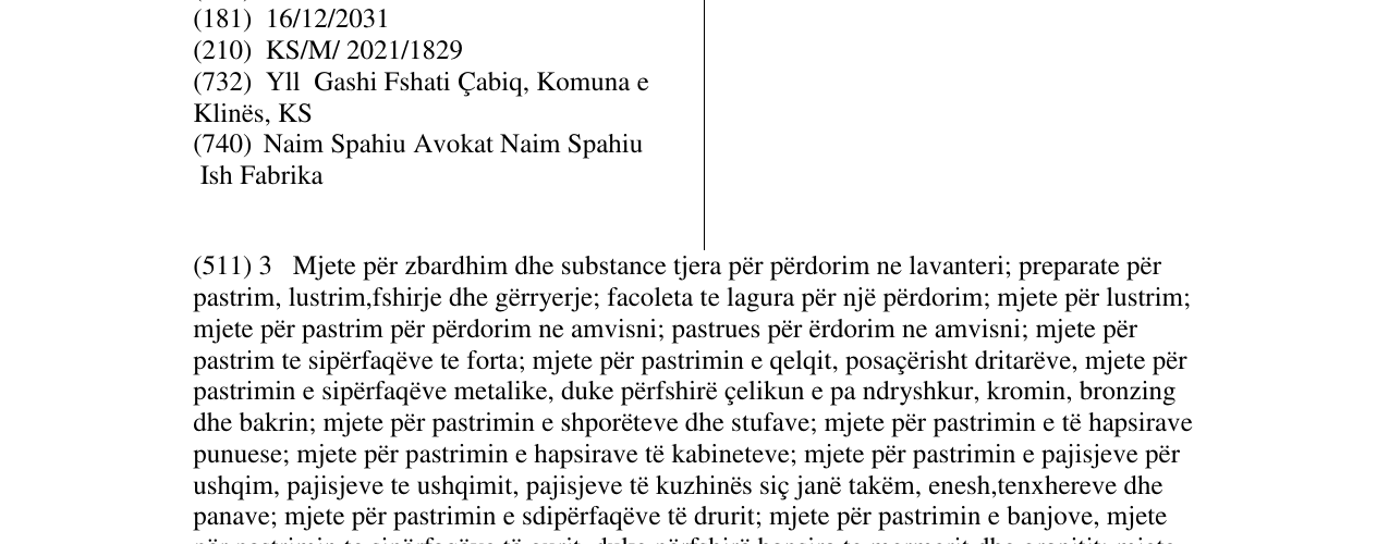 Zëri i markës SPIRO në buletin