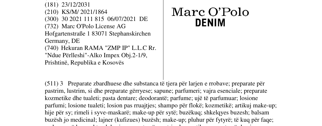 Zëri i markës Markë figurative në buletin
