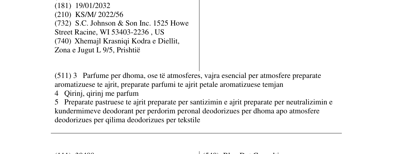 Zëri i markës PERQAFO NDJESINE në buletin