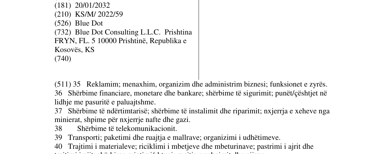Zëri i markës Blue Dot në buletin