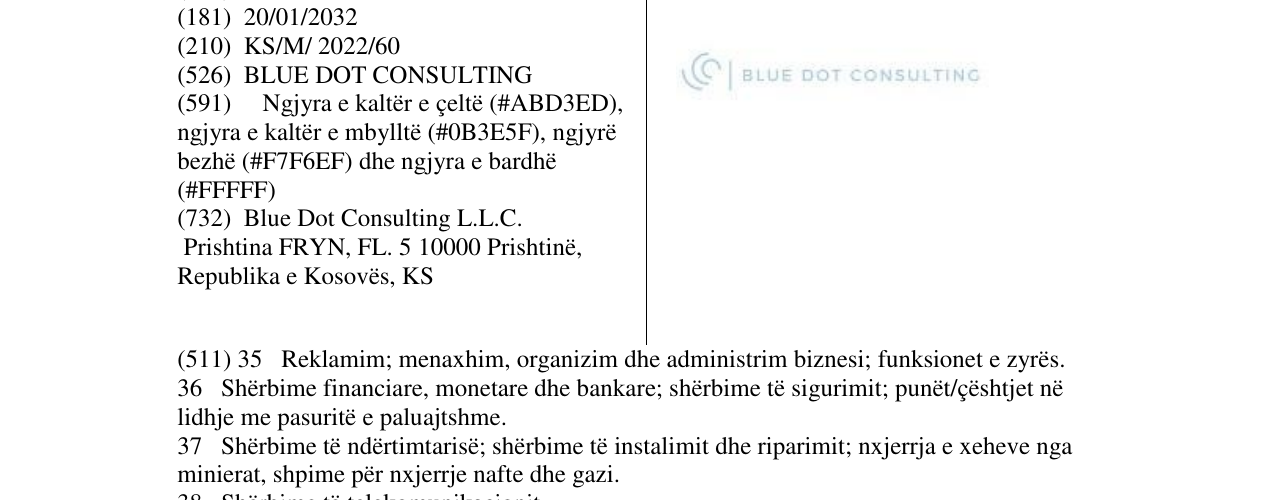 Zëri i markës BLUE DOT CONSULTING në buletin