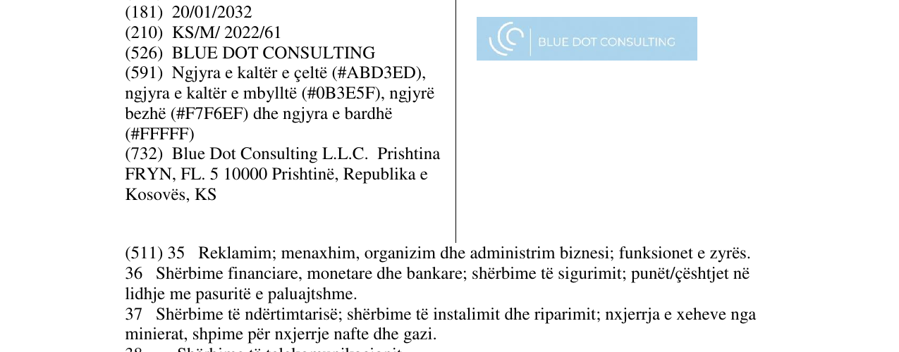 Zëri i markës BLUE DOT CONSULTING në buletin