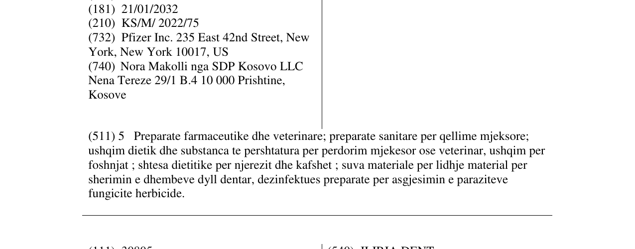 Zëri i markës RUXMEOR në buletin