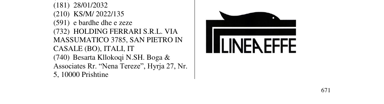 Zëri i markës LINEA EFFE në buletin